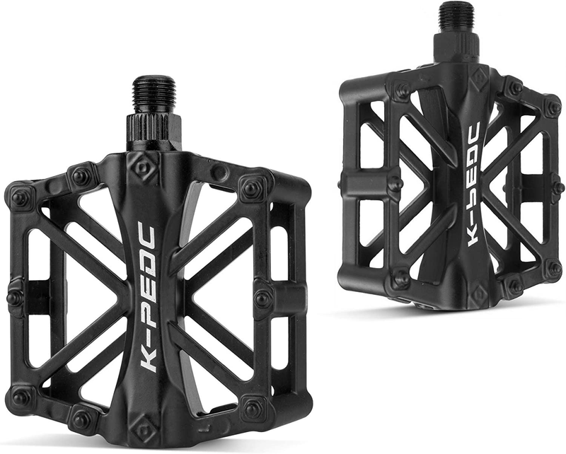 Bike Pedals 9/16 For Mtb Mountain Road Bicycle Flat Pedal With 16 Antiskid Pins