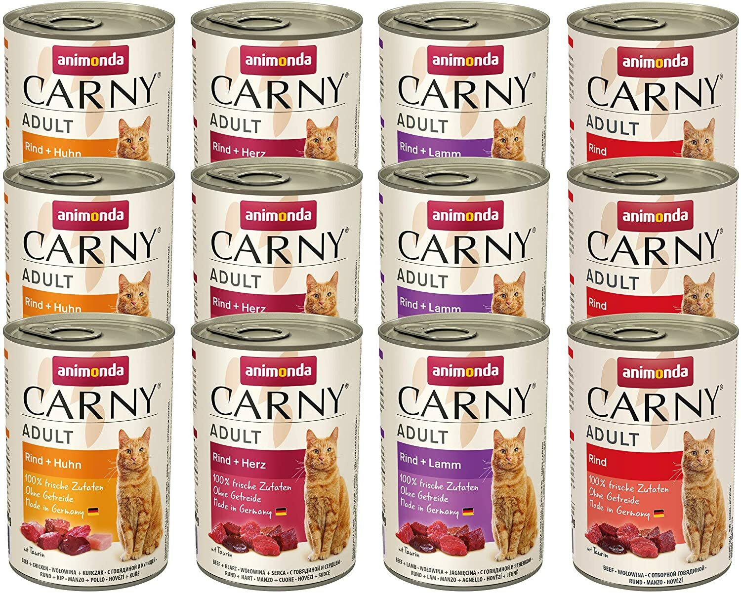 animonda Carny Adult Katzenfutter, Nassfutter ausgewachsene Katzen,, 12 x 400 g
