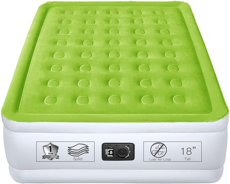 Queen Size Air Mattress with Built in Pump 18 Inch Inflatabl