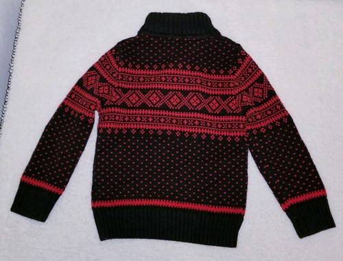 Baby GAP Toddler Boys Size 5 Black & Red Snow Day Sweater