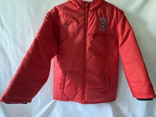 Nike Team Boston Red Sox Puffer Jacket Youth Medium Hood Red