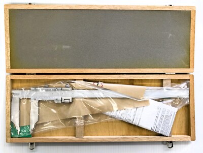 Mitutoyo 534-117 Stainless Steel Vernier Caliper Nib Style Long Jaw, 0-12'' Range