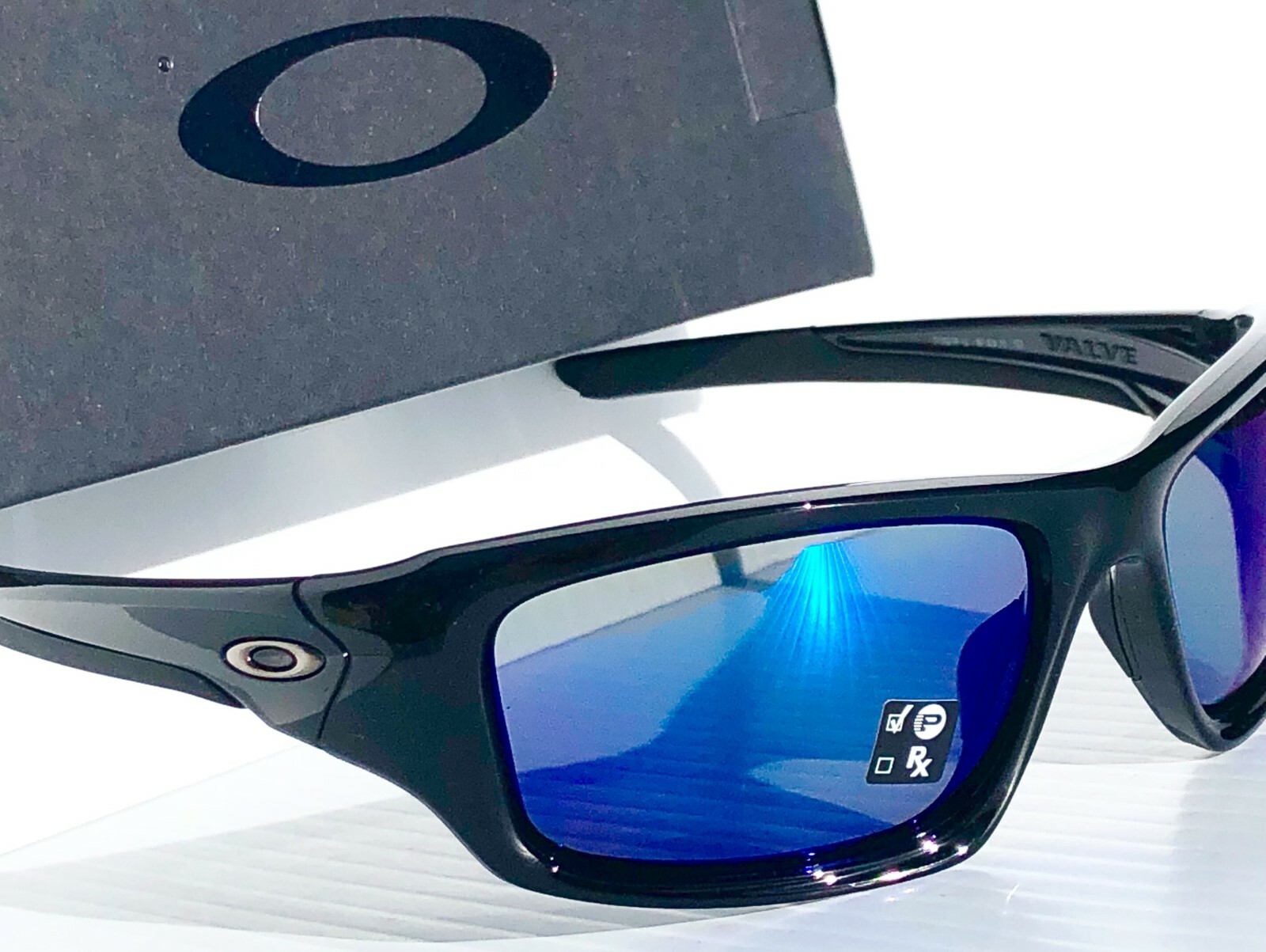 NEW* Oakley VALVE Black POLARIZED Deep BLUE ANGLER Sunglass NEW* Oakley VALVE Black POLARIZED Deep BLUE ANGLER Sunglass