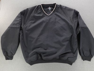 Pro Tour Cool play Men's Black Long Sleeve Convertible Windbreaker Shirt Size L