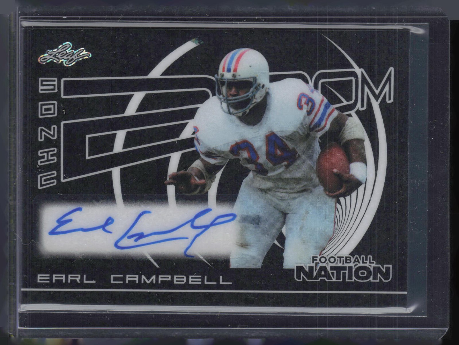 2025 Leaf Football Nation Sonic Zoom Sparkle Black Earl Campbell 1/1 Auto
