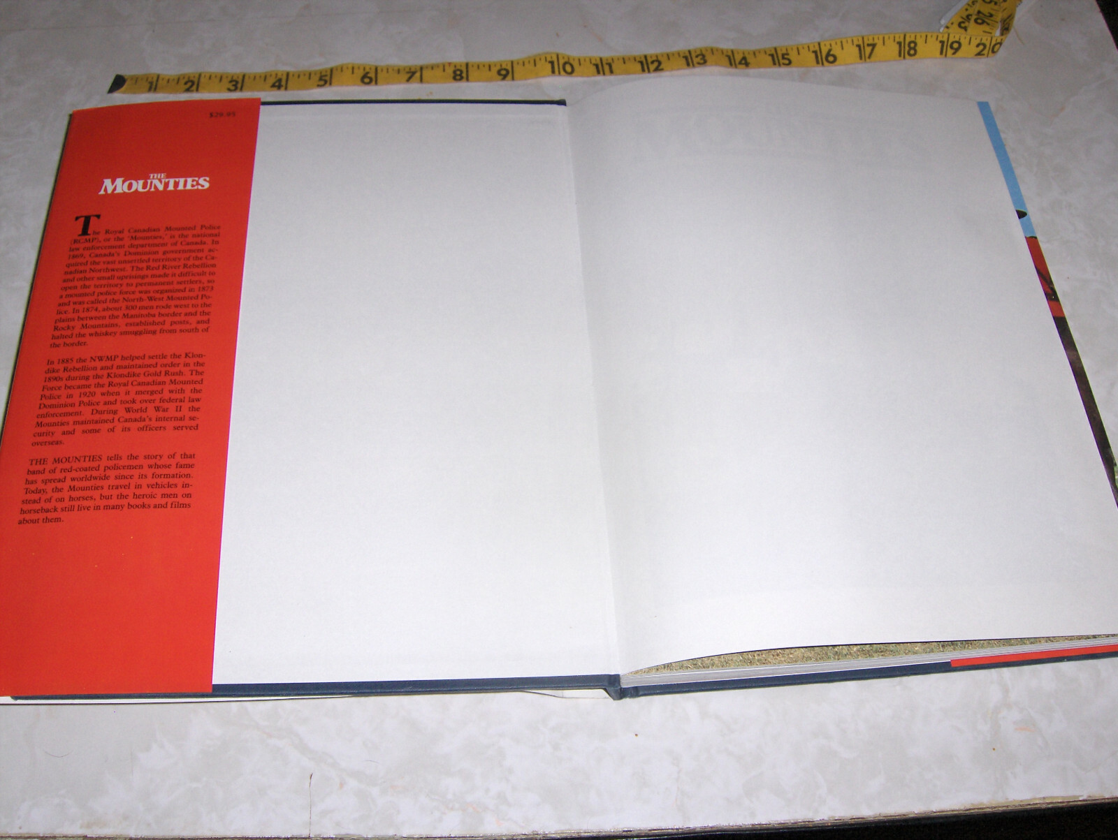 Royal Canadian Mounted Police history book excellent condition