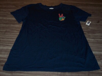 WOMEN'S TEEN Juniors OLD NAVY Peace Sign Colorful T-shirt LARGE NEW w/ TAG