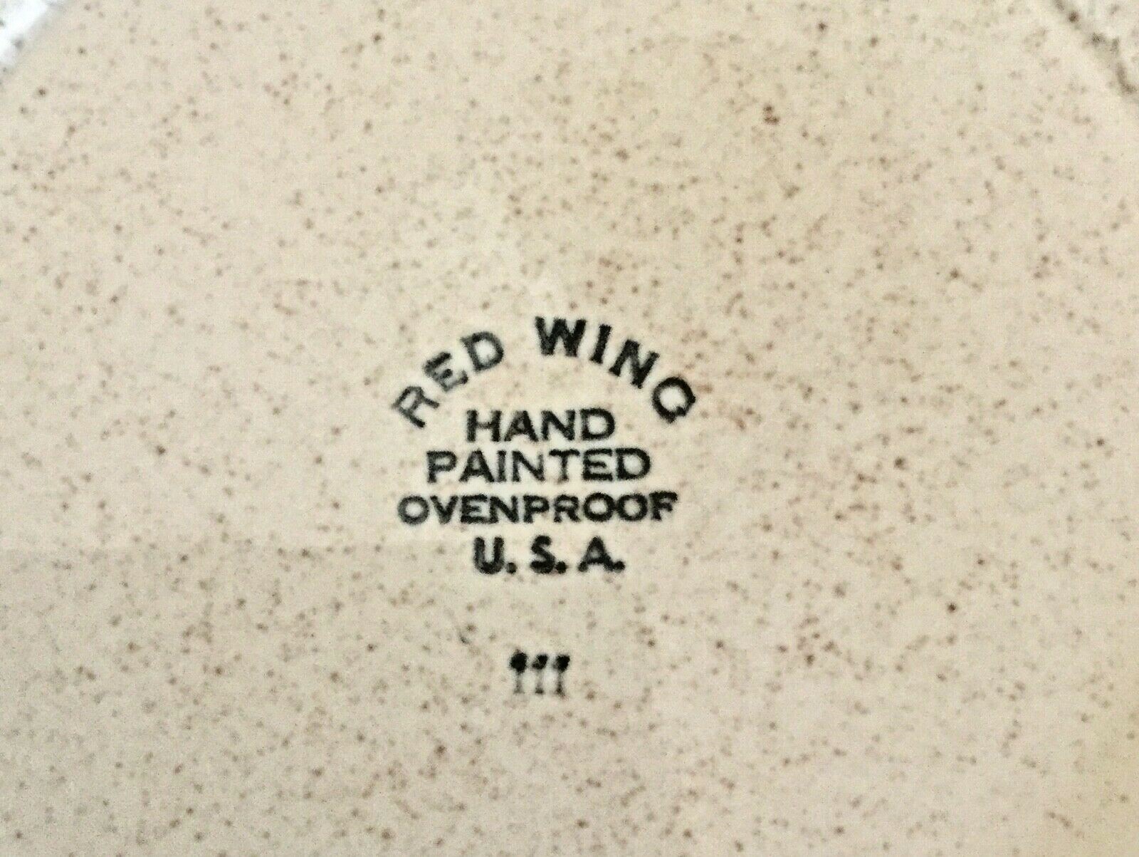 4 VINTAGE RED WING BOB WHITE HANDPAINTED OVENPROOF 10.5