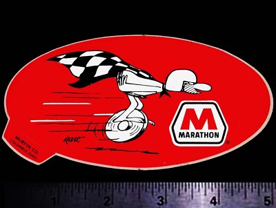 MARATHON Johnny Hart B.C. - Original Vintage 1960's 70's Racing Decal/Sticker B