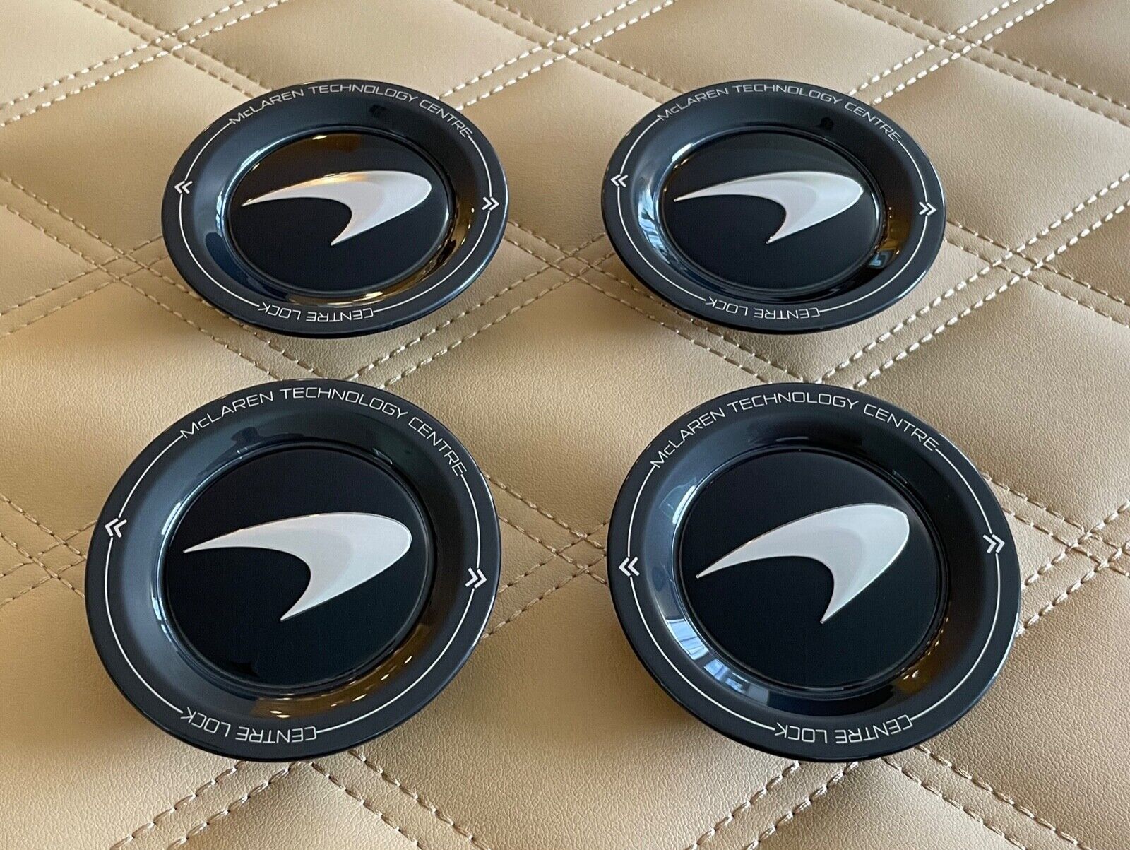 MCLAREN MSO OEM Senna Ultimate Series WHEEL CENTER CAPS Center Lock Set of FOUR MCLAREN MSO OEM Senna Ultimate Series WHEEL CENTER CAPS Center Lock Set of FOUR