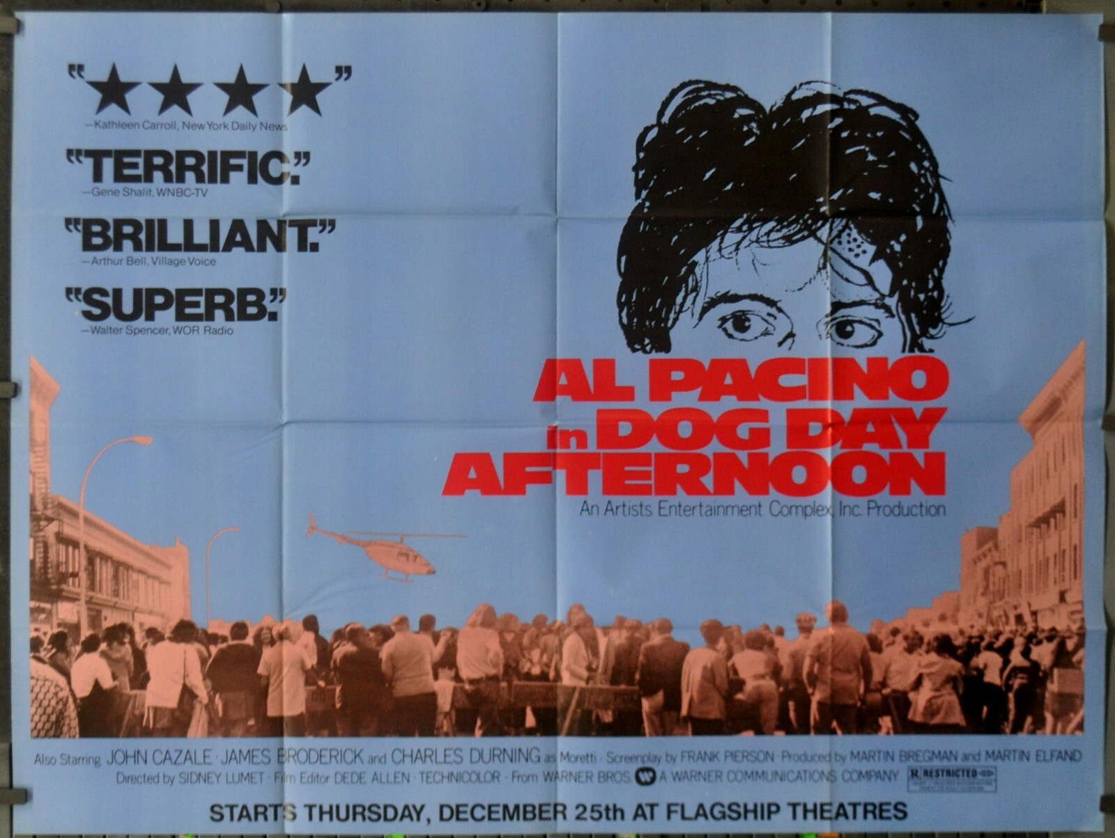 Dog Day Afternoon 1975 ORIGINAL 45X60 SUBWAY MOVIE POSTER AL