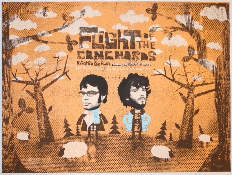  2009 Flight of the Conchords - Atlanta Concert Poster S/N by Silent Giants