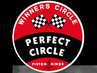 PERFECT CIRCLE Piston Rings - Original Vintage 60's 70's Racing Decal/Sticker 8''