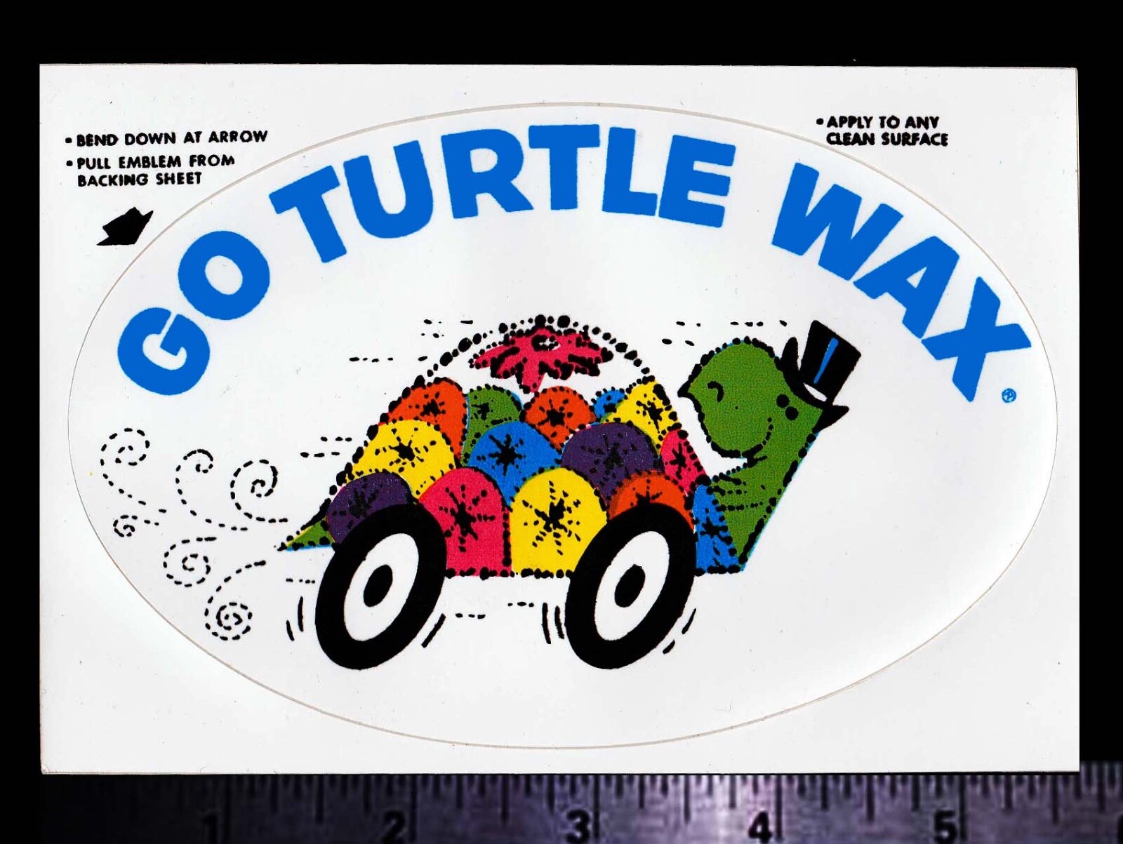 TURTLE WAX - Original Vintage 1960's 70’s Racing Decal/Sticker - 5 5/8 inch