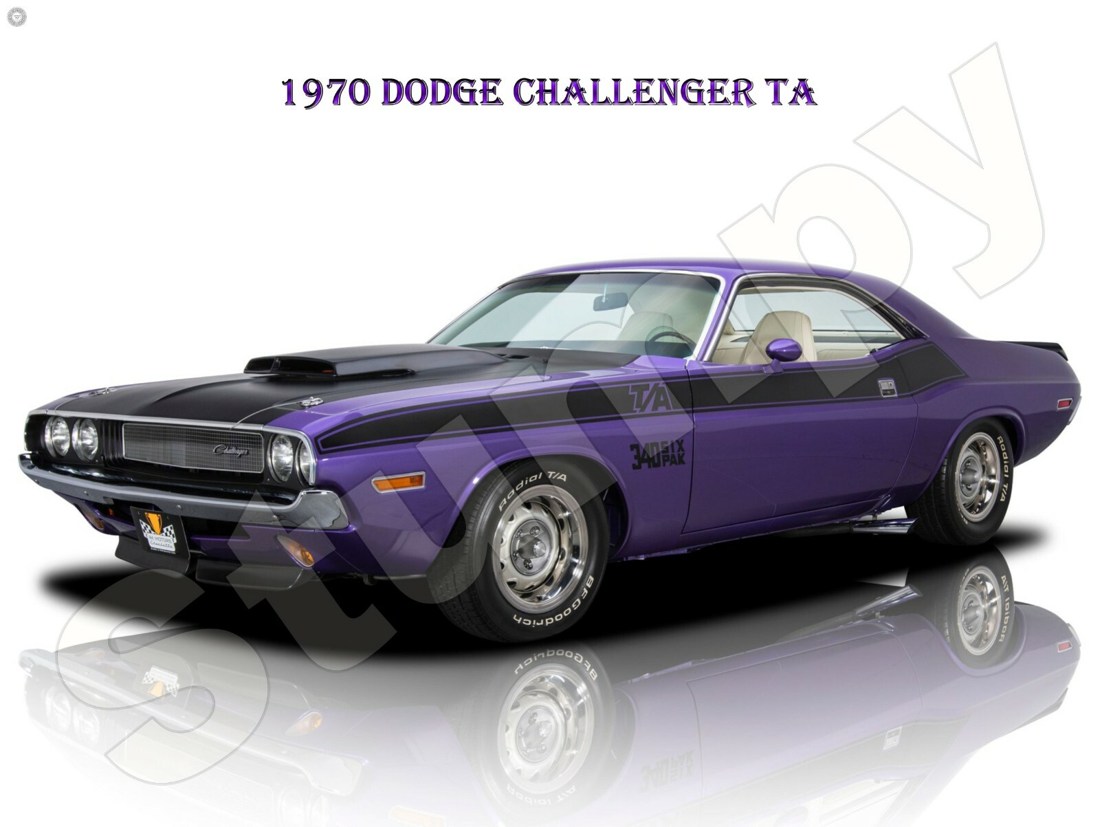 1970 Dodge Challenger TA Purple Metal Sign 9