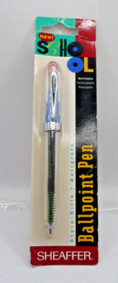 Sheaffer Vintage l990's Cap Action Transparent Ball Pen on card-chrome trim