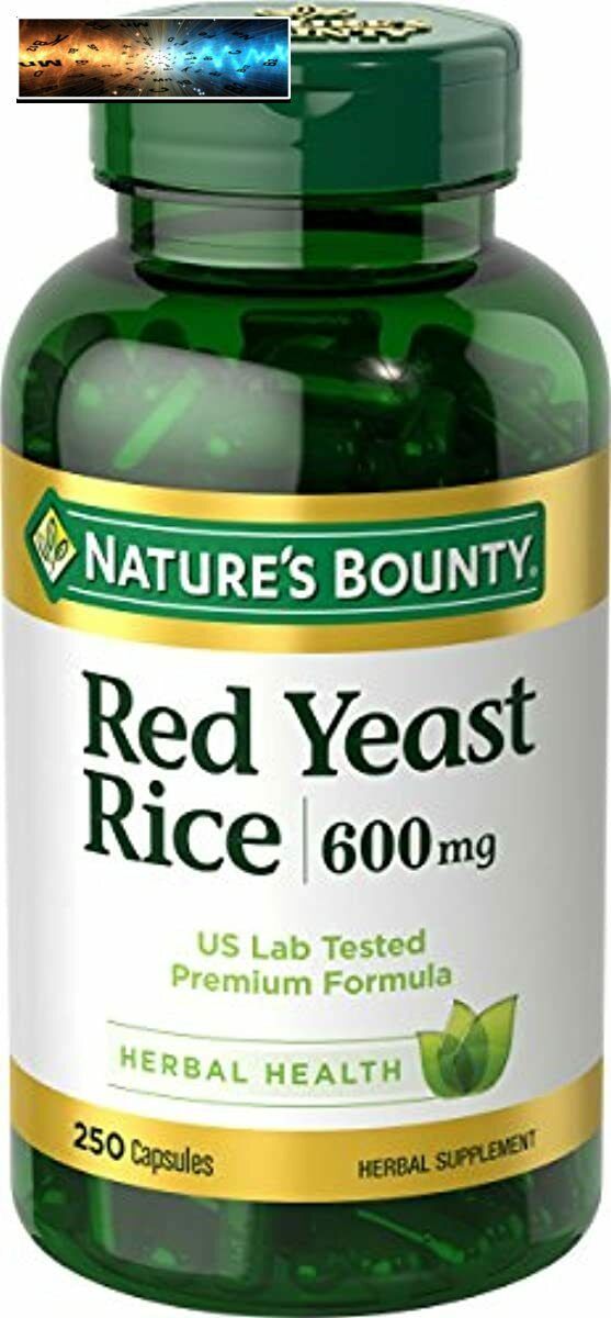 Pillole di lievito di riso rosso di Nature's Bounty e integratore per la salute a base di erbe, additivo dietetico