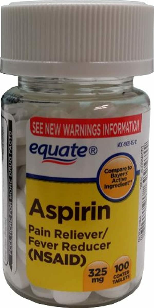 NEW Equate Aspirin Tablets 325 Mg Fast, Safe Pain Reliever Fever