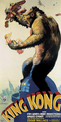 絵画 KING King Kong, 1933 Vintage Movie Art Print Gorilla NYC Huge