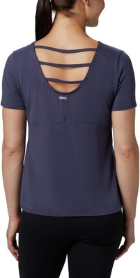 Columbia Essential Elements Short Sleeve Shirt Strappy Back Nocturnal Womens XS