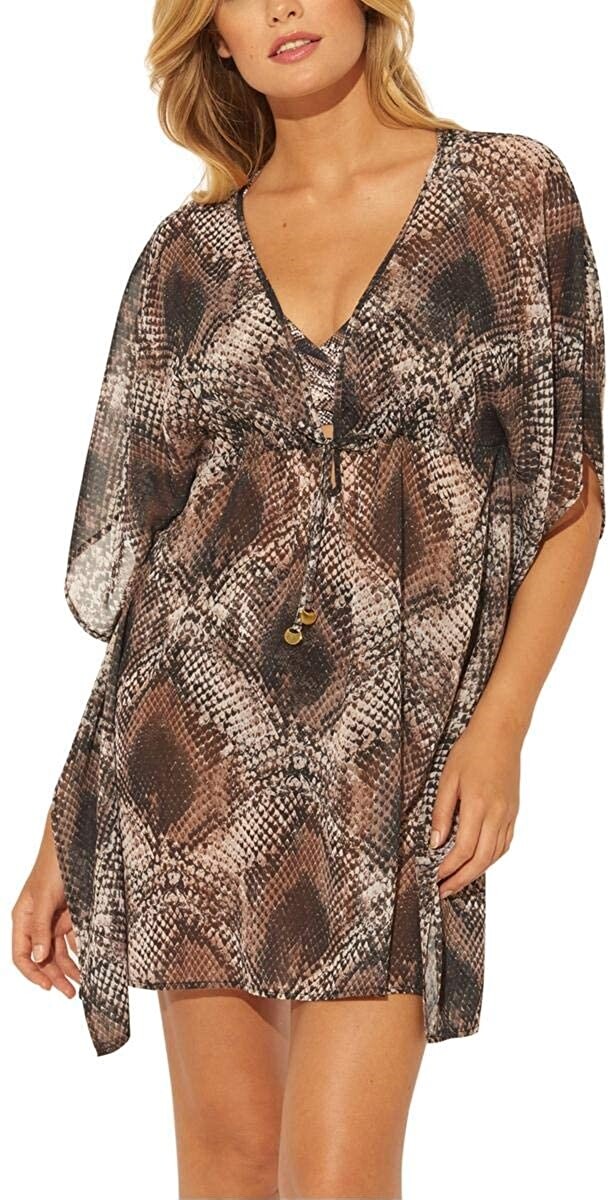 Bleu Rod Beattie 259759 Womens Skin Games Caftan Cover Up Swimwear Size M