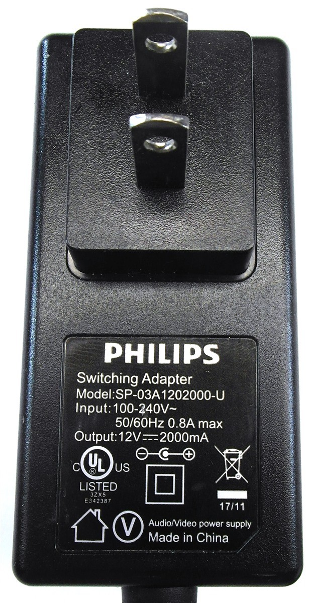 Genuine Philips Charger AC Adapter Power Supply SP-03A1202000-U 12V 2000mA 24W