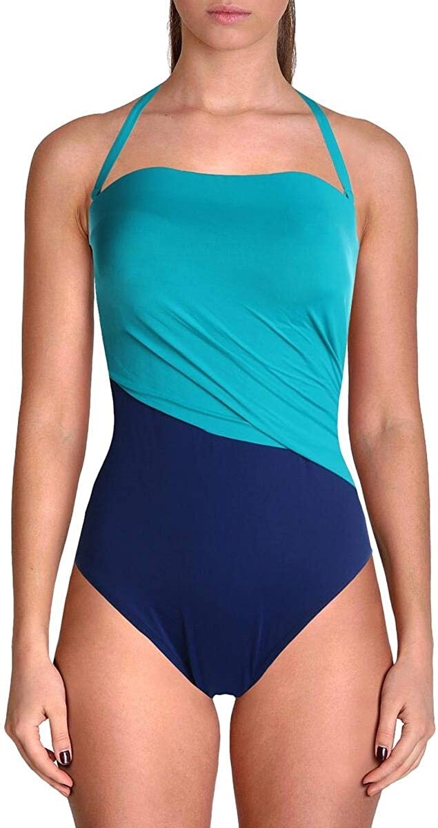 LAUREN RALPH LAUREN Women's 182768 Bandeau One-Piece Size 16