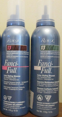 2x Roux Fanci Full Color Styling Hair Mousse 6oz #13 chocolate kiss