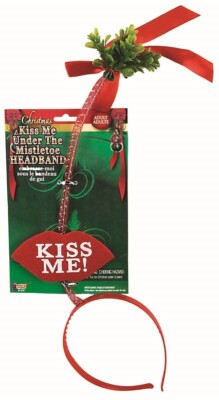 Adult Kiss Me Under The Mistletoe Headband Christmas Holiday Costume accessory