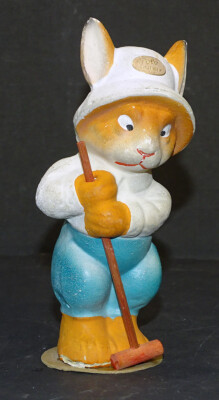 CUTE! ANTIQUE Vintage POLO BUNNY Easter Rabbot GERMAN Candy Container