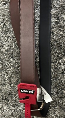Levi s Jeans Leather Belt Men s Size 54 NEW NWT Brown Black RN 129919 #738