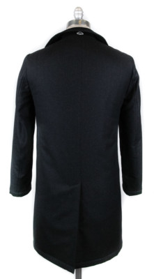 Pre-owned Luigi Borrelli $1600  Charcoal Gray Wool Solid Coat - (lb724171)