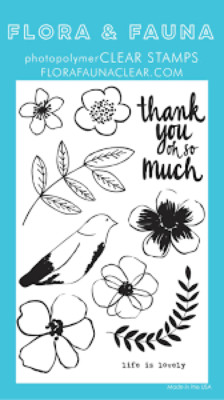 FLORA N FAUNA  Clear Cling Stamps LIFE IS LOVELY  Stamps