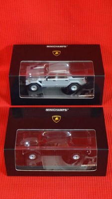 Mini Champs 1/43 Lamborghini Lm002 1984 Silver / Black 2 Points Set