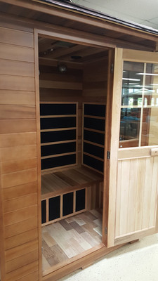 New 3 Person Outdoor FIR Far Infrared Canadian Redwood Cedar Sauna SPA  Backyard