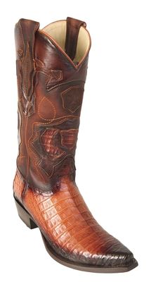 Pre-owned Los Altos Boots Los Altos Cognac Caiman Crocodile Belly Snip Toe Western Cowboy Boot D Width In Brown