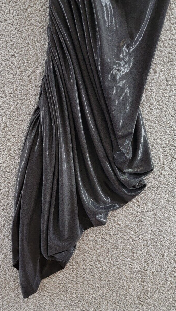 Norma Kamali Strapless Diana One-Shoulder Gown Women's M/38 Black Lined Pullover - Picture 11 of 15