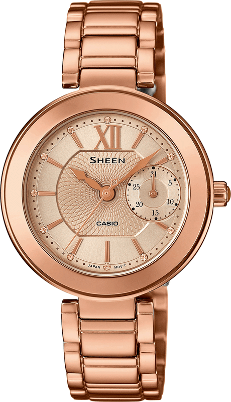 Casio Sheen Rose Gold Stainless Steel Band & Case Water Resi