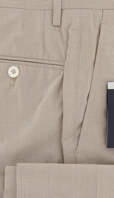 DONNA NEU DONNANNA BEIGE KARIERT HOSE - SLIM - 30/46 - (LAZIO936175)