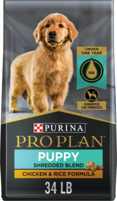 Purina Pro Plan High Protein Puppy Food Shredded Blend Chicken & Rice 34lb