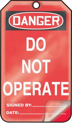 Accuform MDGT211LTP HS-LAMINATE SAFETY Tag"DANGER Do Not Operate" Pack of 25