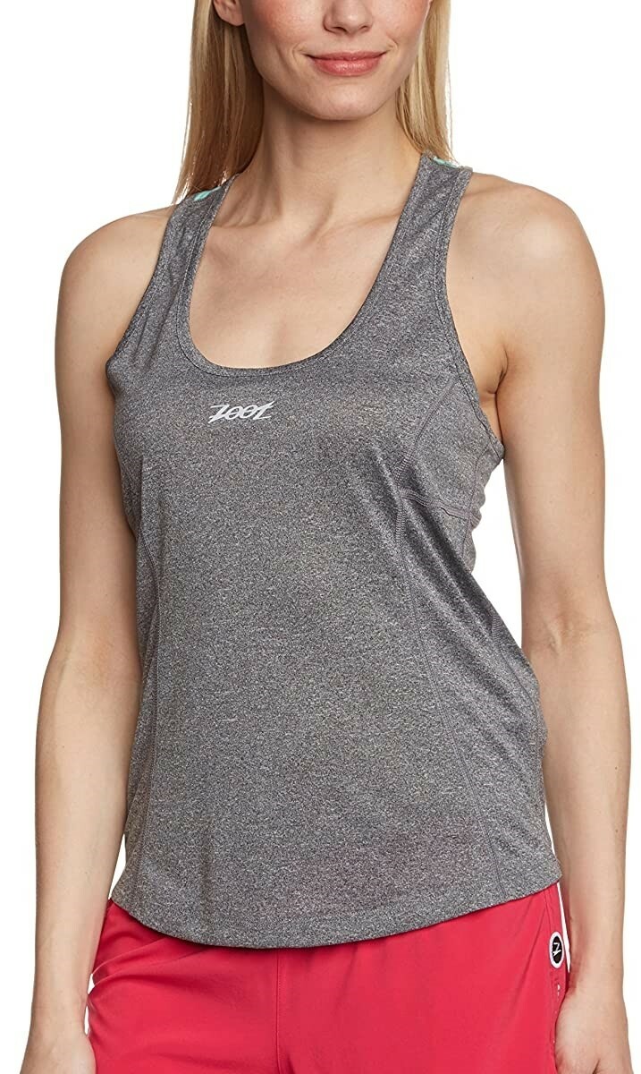 Zoot Sports 241127 Womens Running Sunset Tank Top Black Heather/Lagoon Size XL