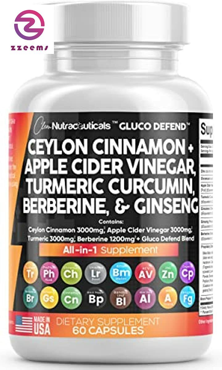 Ceylon Cinnamon 3000mg Turmeric 3000mg Apple Cider Vinegar 3000mg Ginseng 2000mg