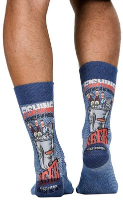 Wigglesteps Pour des hommes Unique Coton Chaussettes - Bleu