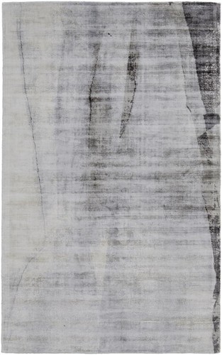 Абстрактный коврик ручной Работы размером 8 Х 10 См Серо-Коричневого цвета и Цвета Слоновой Кости