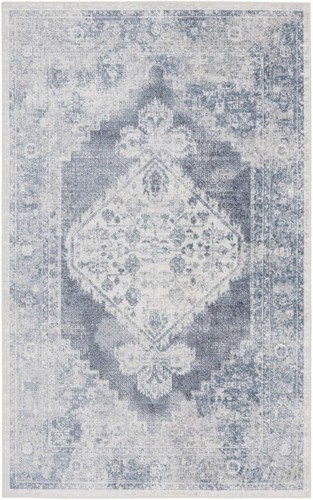 3 X 5 Синих ковриков Oriental Power Loom, которые можно стирать в стиральной машине
