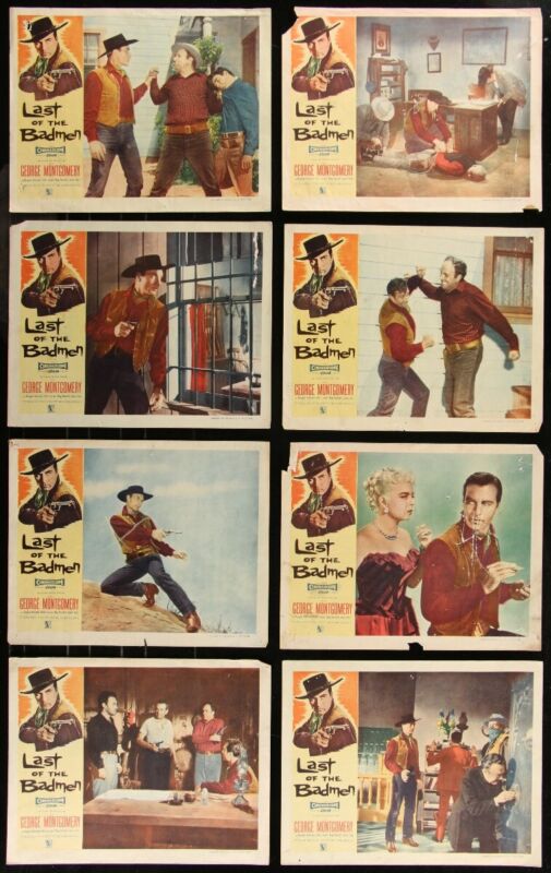Last Of The Badmen Lot of 8- 11x14 Original Lobby Cards 1957