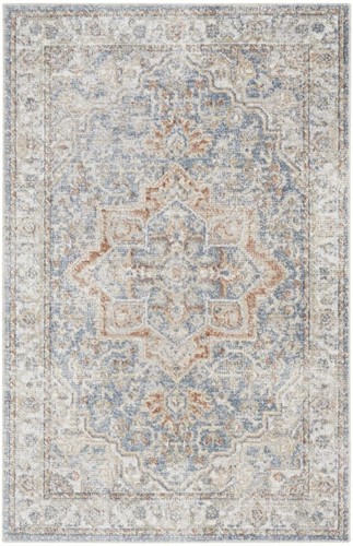 Моющийся коврик Oriental Power Loom из джинсовой ткани синего цвета размером 3 x 5 дюймов