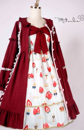 Pre-owned Handmade Custom Made To Order Lolita Princess Ruffle Big Swing Poplin Coat Plus1x-10xl174 In Dark Red