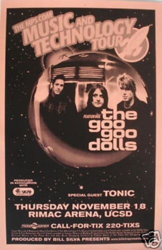 GOO GOO DOLLS 1999 "MUSIC & TECHNOLOGY TOUR" SAN DIEGO CONCERT POSTER